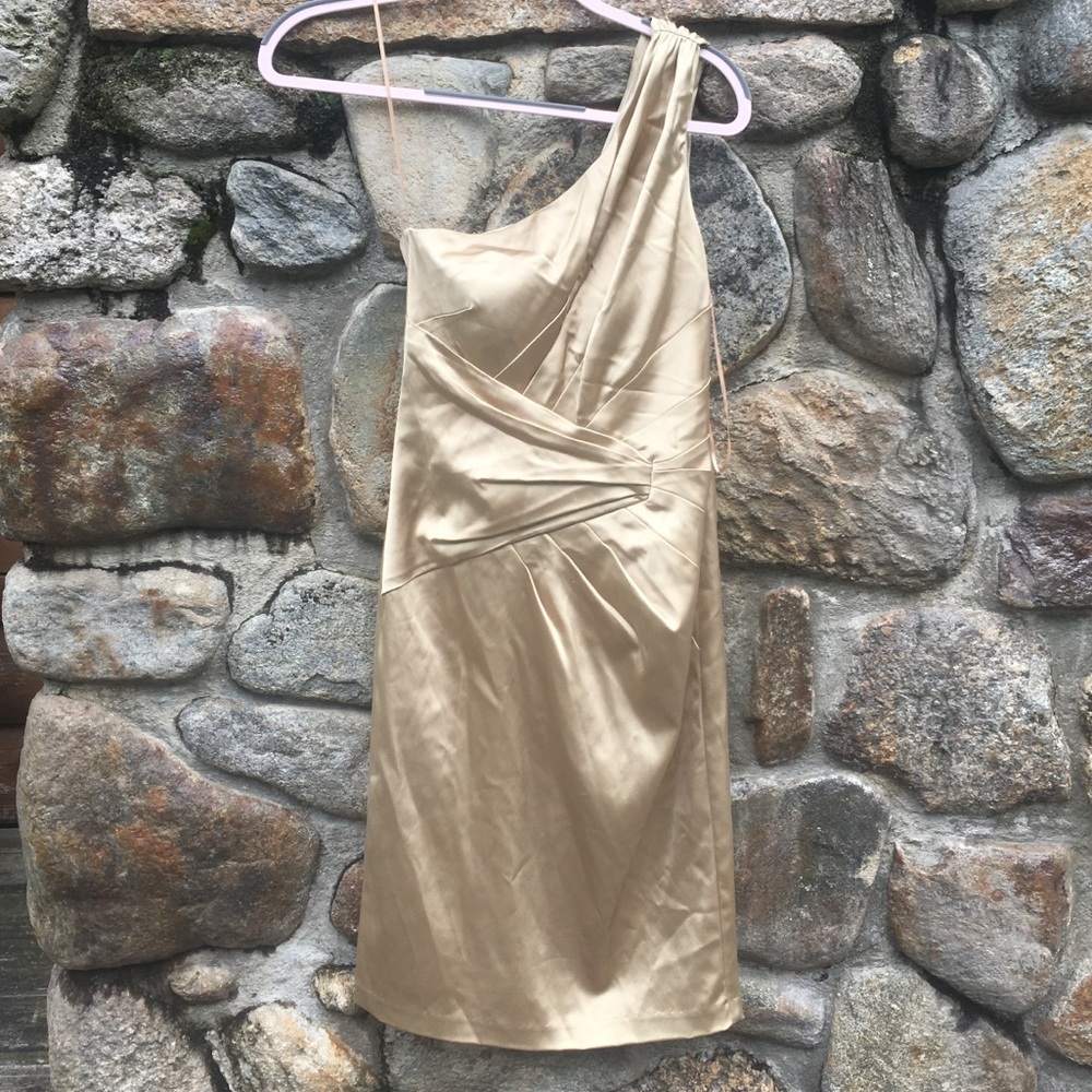 Gold One Shoulder Dress